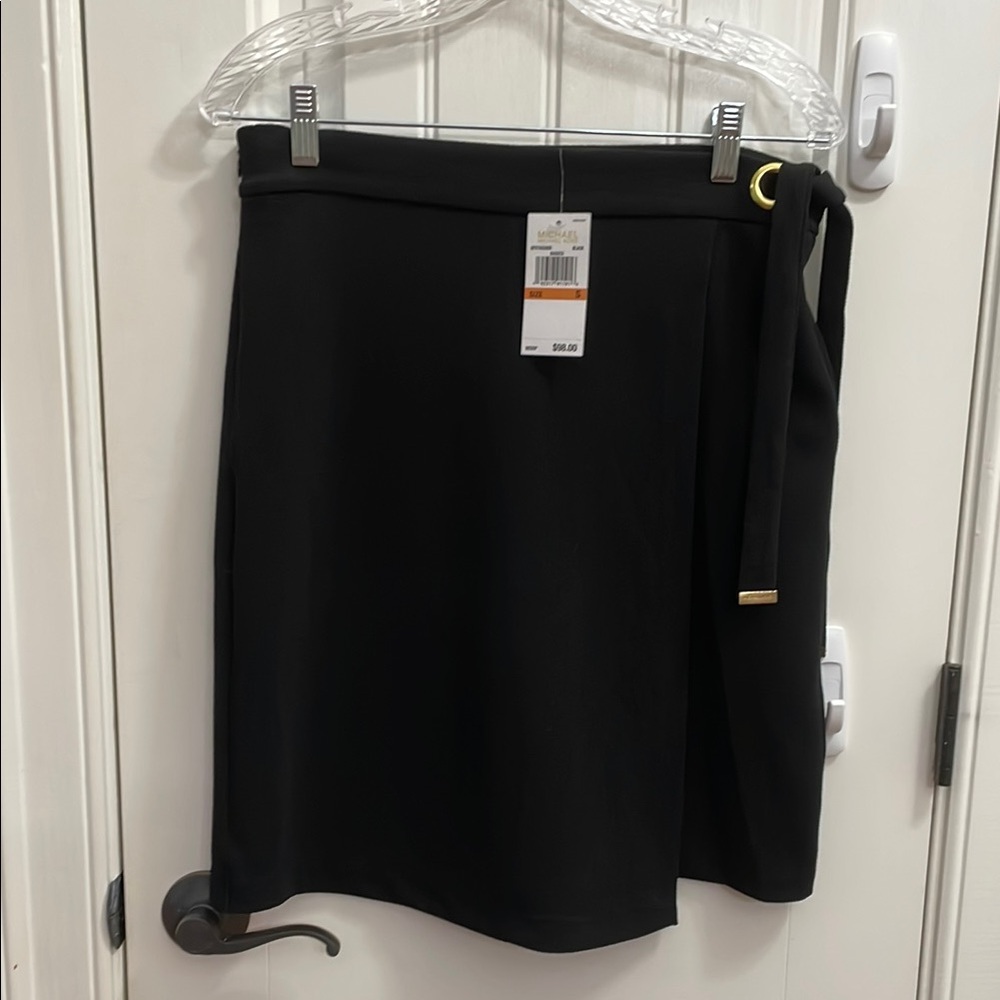 🖤MICHAEL KORS NWT Black Knee-Length Faux  Wrap Skirt